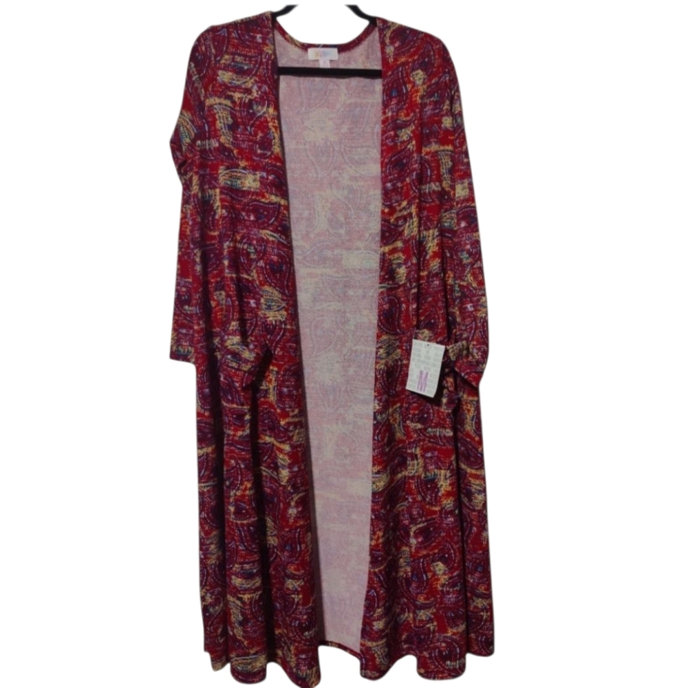 Red Cardigan with Paisleys